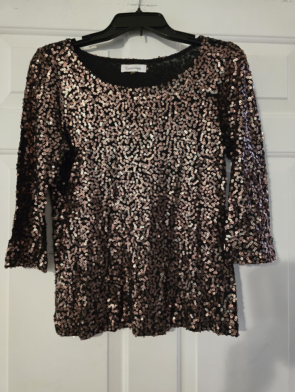 Calvin Klein Rose Gold Sequin Women's Top